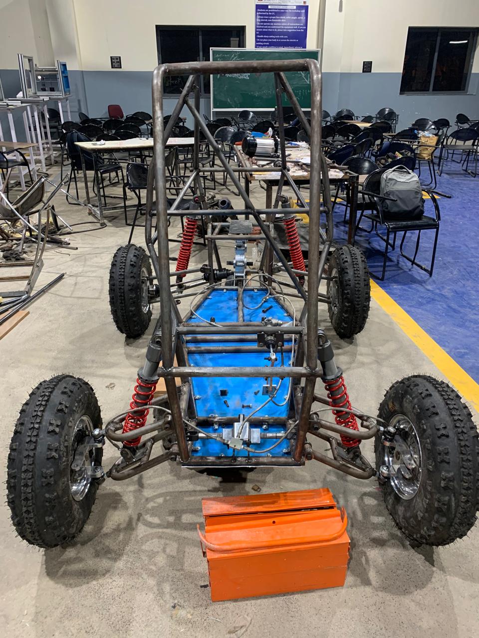 Team Avinya electric ATV buggy before side and internal panel installation